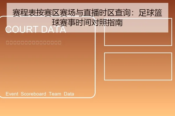 赛程表按赛区赛场与直播时区查询：足球篮球赛事时间对照指南